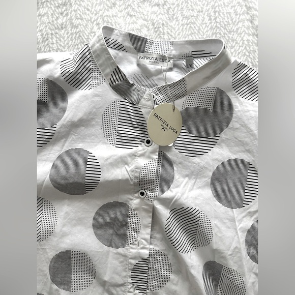 Patrizia Luca White and Black Polka Dot Blouse - Picture 4 of 6